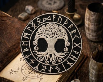 Yggdrasil Embroidery File – Tree of Life & Elder Futhark Rune Circle