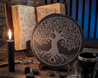 Yggdrasil Coaster, Celtic Tree of Life Slate Coaster
