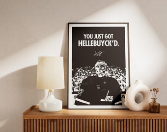 Connor Hellebuyck x Winnipeg Jets | Get Hellebuyck'd NHL Black and White Digital Poster Download