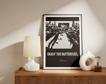 Adiós Daniel Ricciardo / Mónaco 2018 x Disfruta de las mariposas Póster digital en blanco y negro de Fórmula 1 Descargar