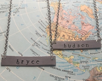 The Sadie Necklace - Hand Stamped Name Plate Necklace - Small