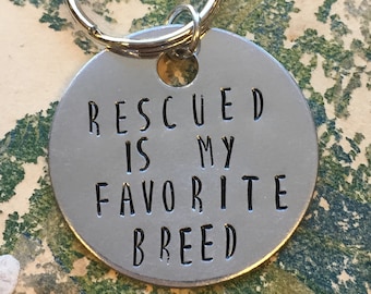 The Brandon Dog Tag - Rescued Is My Favorite Breed - Vanity Dog Tag