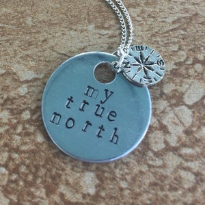 My True North Metal Hand Stamped Necklace image 1