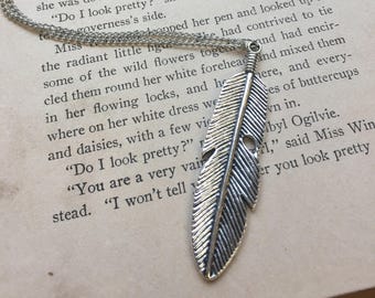 The Eula Necklace - Metal Feather Necklace