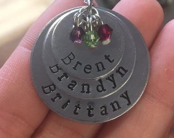 The Nora Necklace - 3 Tier Hand Stamped Brag Necklace