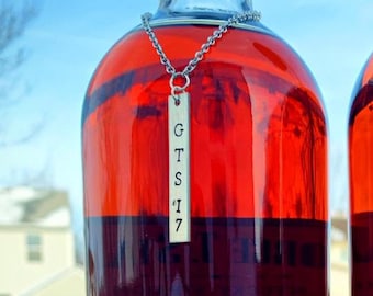 Custom Hand Stamped Decanter Tag - Aluminum Bar