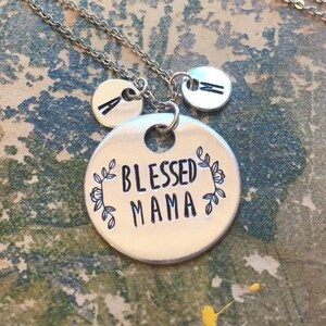 Blessed Mama - Hand Stamped Necklace