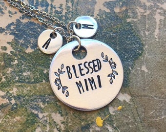 Blessed Mimi - Hand Stamped Necklace