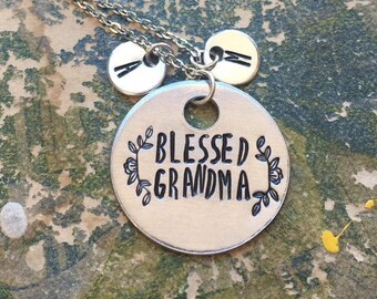 Blessed Grandma - Hand Stamped Necklace