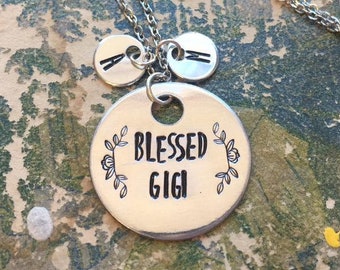 Blessed Gigi - Hand Stamped Necklace