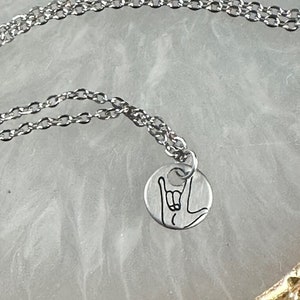 The June Necklace - ASL I Love You Necklace