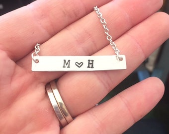 The Sadie Necklace - Hand Stamped Name Plate Necklace - Aluminum