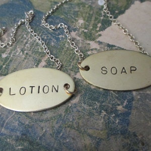 Custom Hand Stamped Brass Decanter Bottle Tag - Small