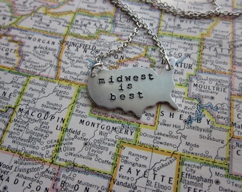 The Wilma Necklace - Midwest Love Pendant Necklace or Key Chain