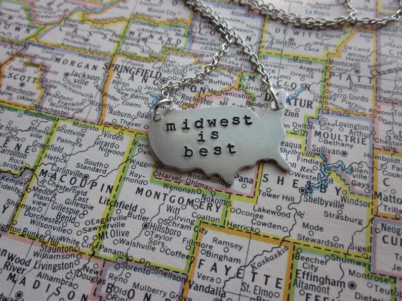 The Wilma Necklace Midwest Love Pendant Necklace or Key Chain image 1