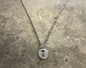 The Janice Necklace - Custom Initial Metal Necklace - Extra Small