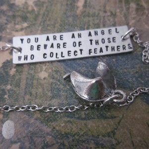 The Rosalie Necklace Pewter Fortune Cookie Necklace image 2