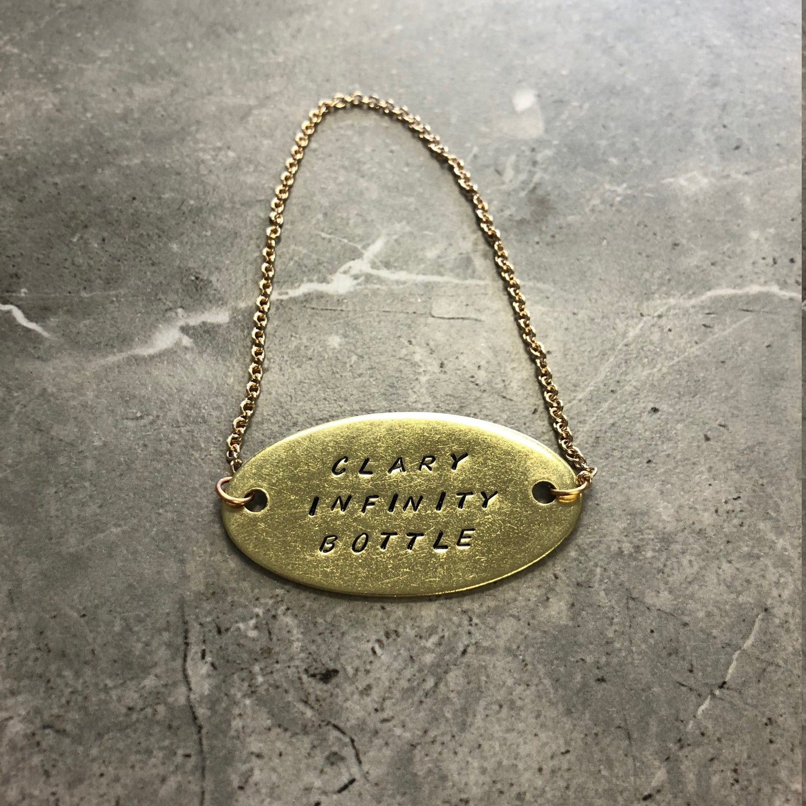 Custom Hand Stamped Decanter Tag Large Brass - Etsy