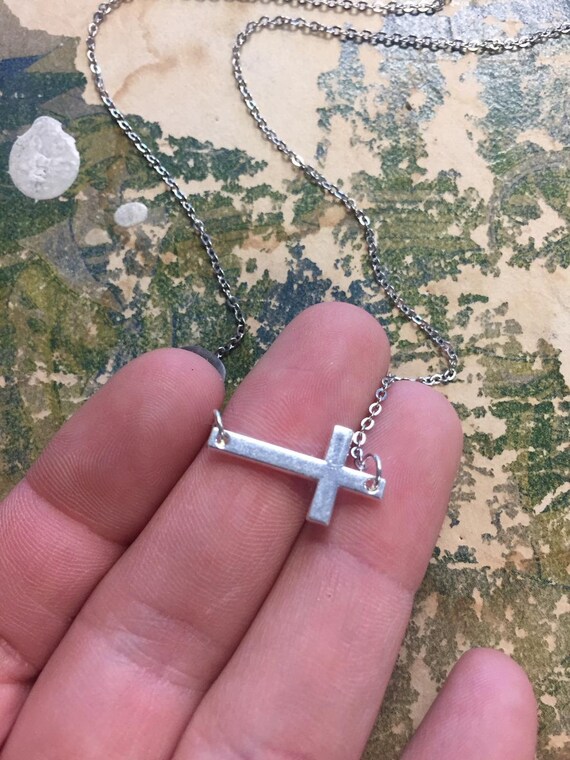 sideways cross necklace tiffanys