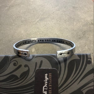 The Danielle Bracelet - Hidden Message Hand Stamped Cuff