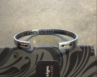 The Danielle Bracelet - Hidden Message Hand Stamped Cuff