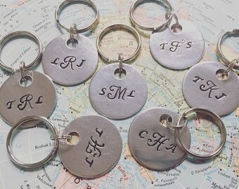 The Melvin Key Chain - Custom Initials Monogram Key Chain - Small