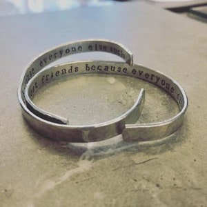 The Danielle Bracelet - Hidden Message Hand Stamped Cuff