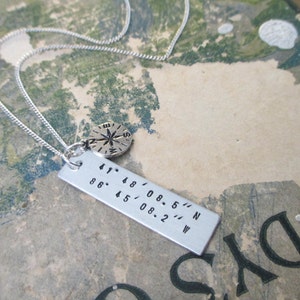 The Nichole Necklace - Custom Coordinates Bar Necklace