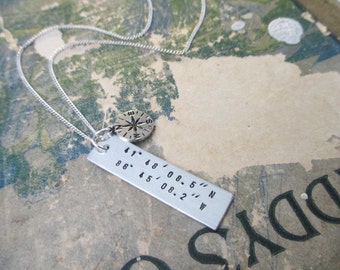 The Nichole Necklace - Custom Coordinates Bar Necklace