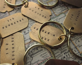 The Martin Key Chain - Brass Dog Tag Hand Stamped Key Chain