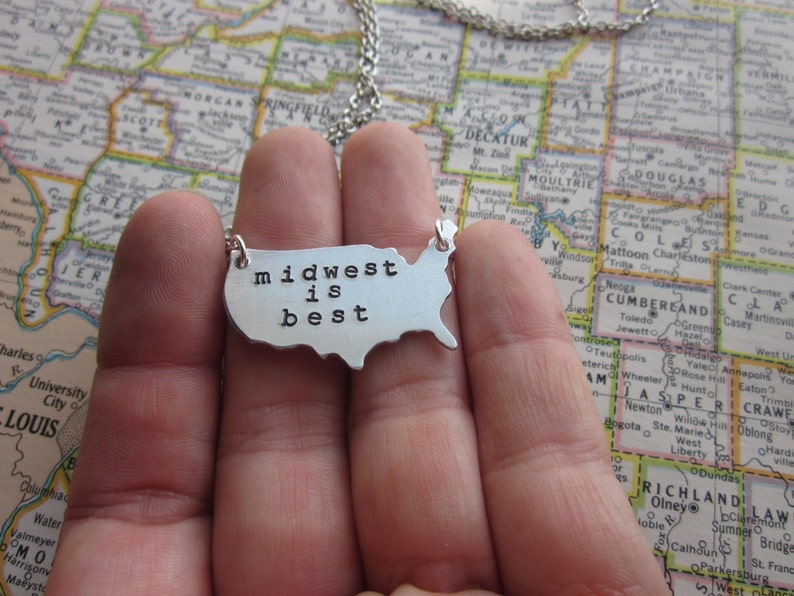 The Wilma Necklace Midwest Love Pendant Necklace or Key Chain image 3