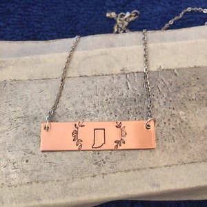 The Hazel Necklace Hand Stamped Name Plate Necklace Copper image 7