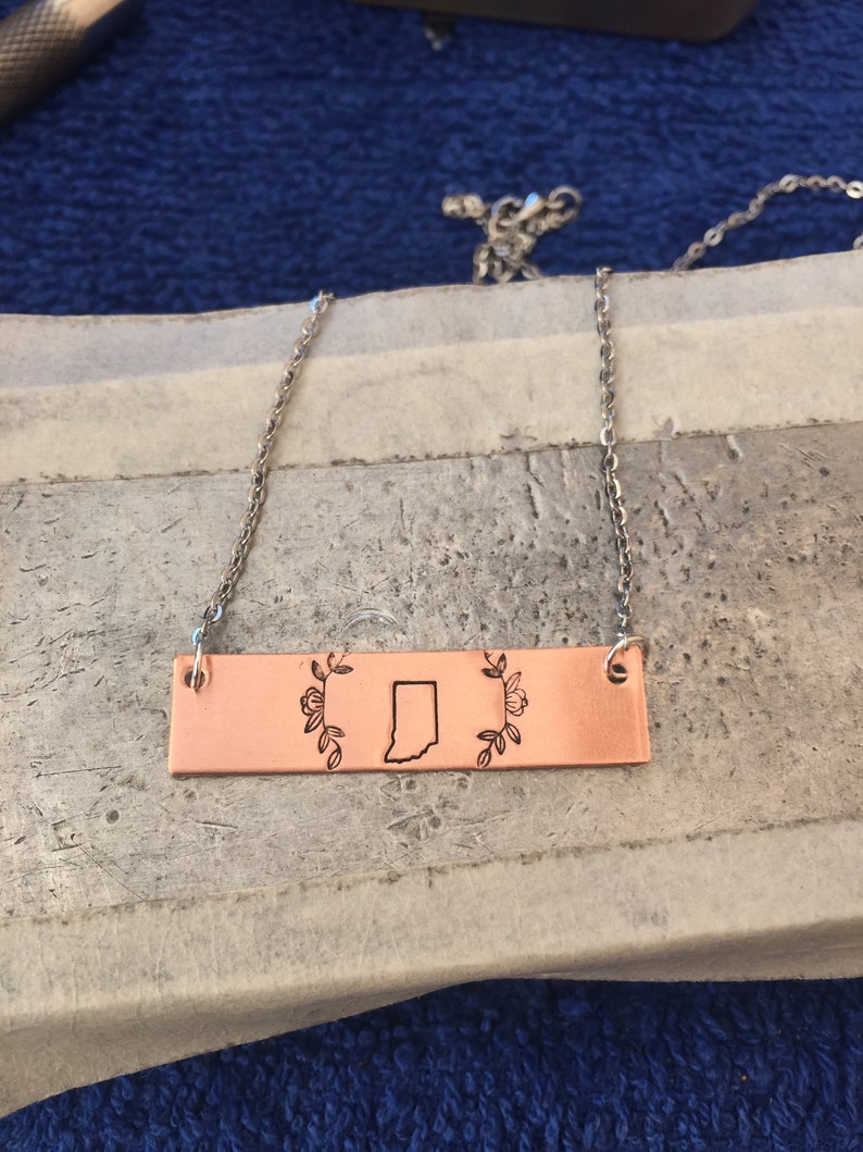 The Hazel Necklace Hand Stamped Name Plate Necklace Copper image 7