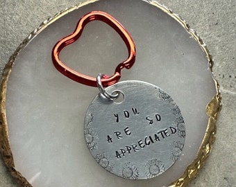 You Are So Appreciated Hand Stamped Key Chain