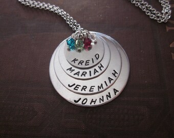 The Rosie Necklace - 4 Tier Hand Stamped Brag Necklace