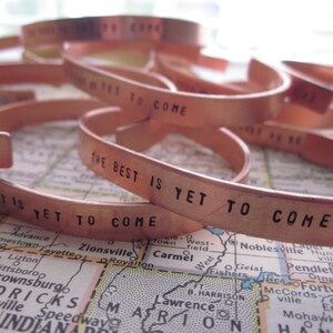 The Marilyn Bracelet - Custom Copper Hand Stamped Cuff