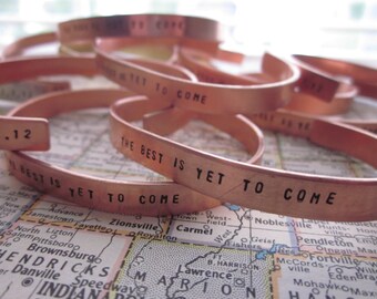 The Marilyn Bracelet - Custom Copper Hand Stamped Cuff