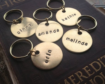 The Harvey Key Chain - Custom Initials Monogram Brass Key Chain - Medium