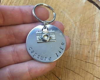 Capture Life - Metal Hand Stamped Key Chain