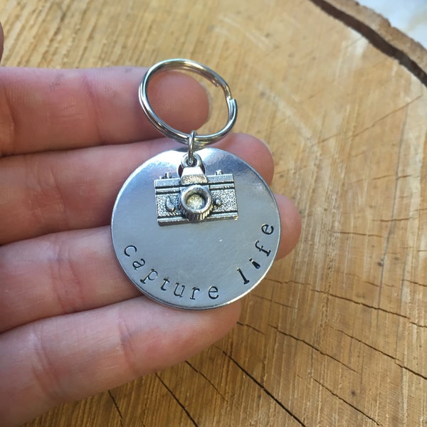 Capture Life - Metal Hand Stamped Key Chain