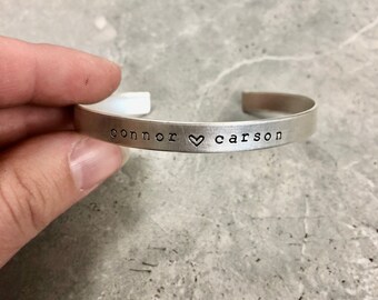 The Leona Bracelet - Custom Sterling Silver Hand Stamped Cuff