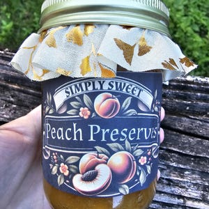 Hand Crafted Peach Preserves, Small batch, No preservatives, 8oz