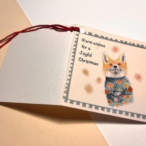 Tarjetas navideñas animales del bosque Pack de 4 « Mis mejores deseos para una feliz Navidad »
