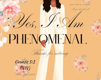 Phenomenal Woman Scripture Art Print | Christian Devotional (Digital Download)