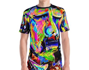 Abstract Face Art T-Shirt – Expressionist Graphic Tee, Urban Fashion