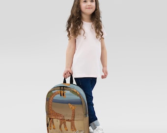 Giraffe Art Kids Backpack | Water-Resistant School Bag