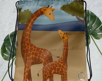 Giraffe Art Kids Gym Bag | Children's Drawstring Backpack