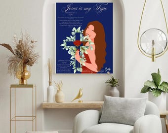 Jesus is My Type Christian Wall Art | Bible Verse Printable (Digital Download)