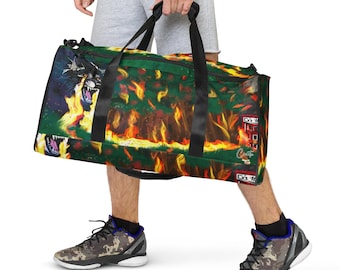 25% OFF Duffle Bag-Because You Called  | Bold Wolf Art | Emotional Statement Travel Bag