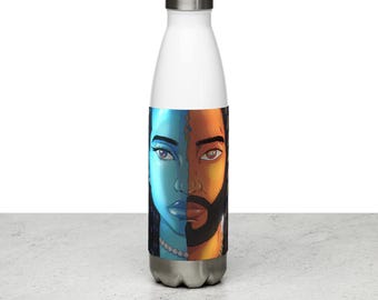 Fire and Water- Element Stainless Steel Water Bottle – Afrocentric Duality Art